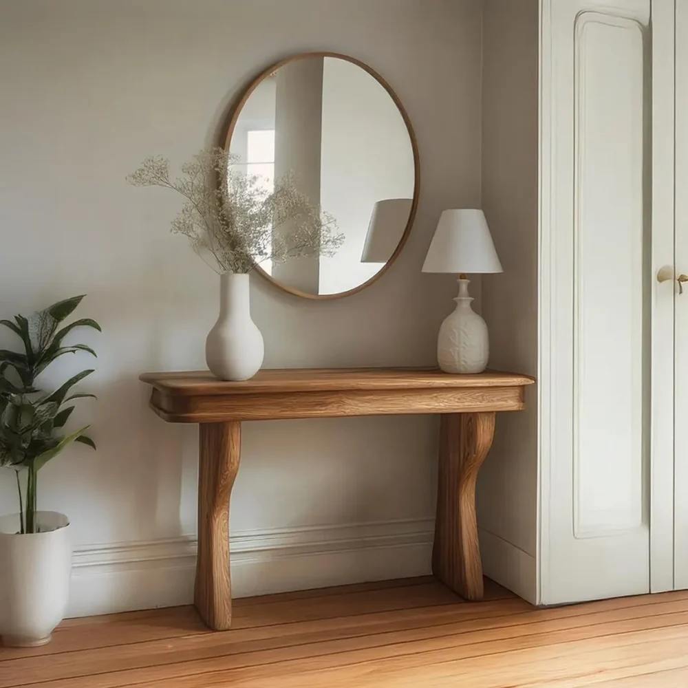 Solid Wood End Table Handmade Natural Design