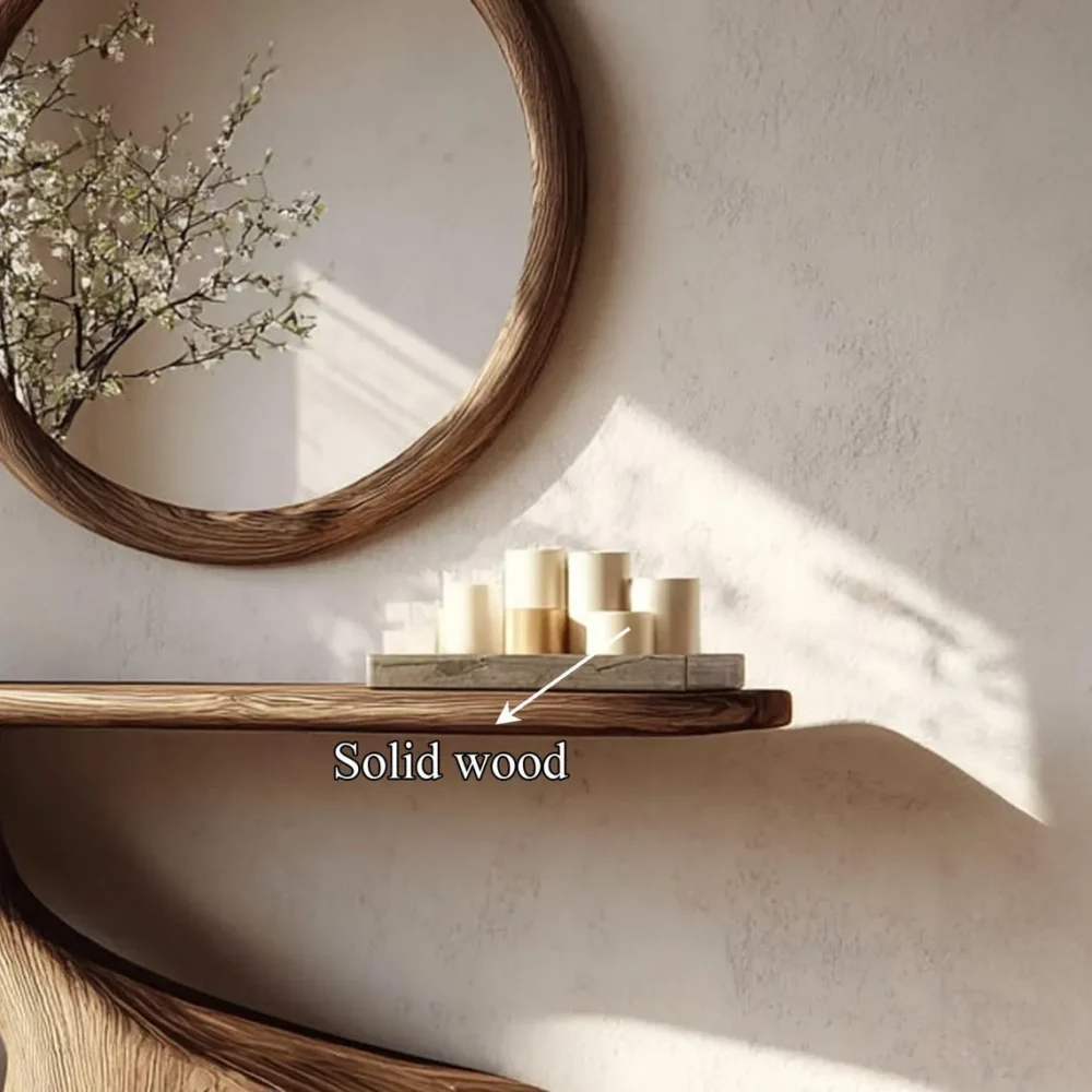 Rustic Driftwood Console Table Handmade Solid Wood - Image 3