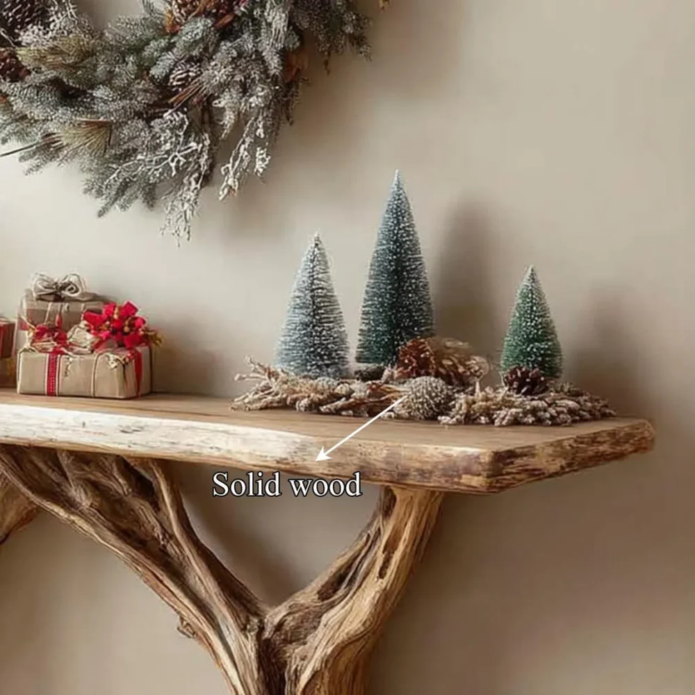 Farmhouse Driftwood Console Table Reclaimed Wood Handmade - Image 3